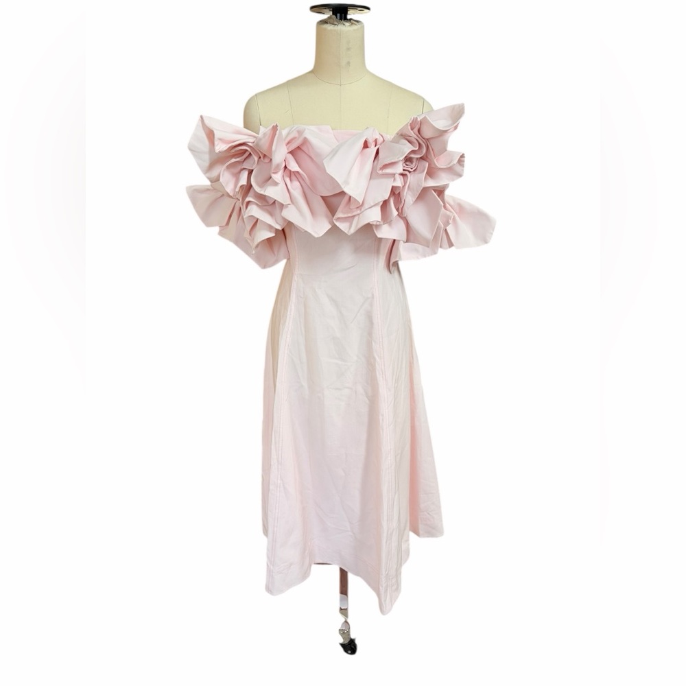 Aje Etta Pink Linen Midi Dress‎ size 2 - Picture 4 of 8